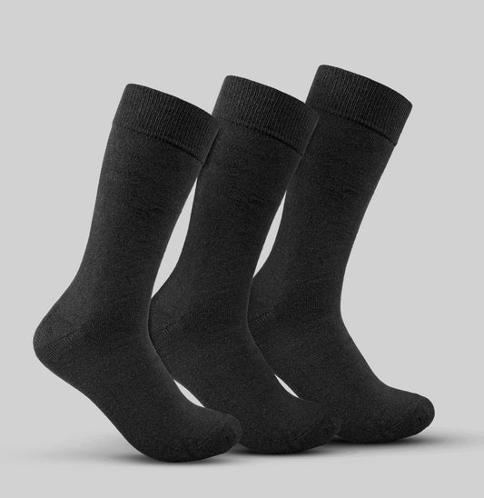 Pack of 3 Classic Plain Men's Socks - Long Men's Socks